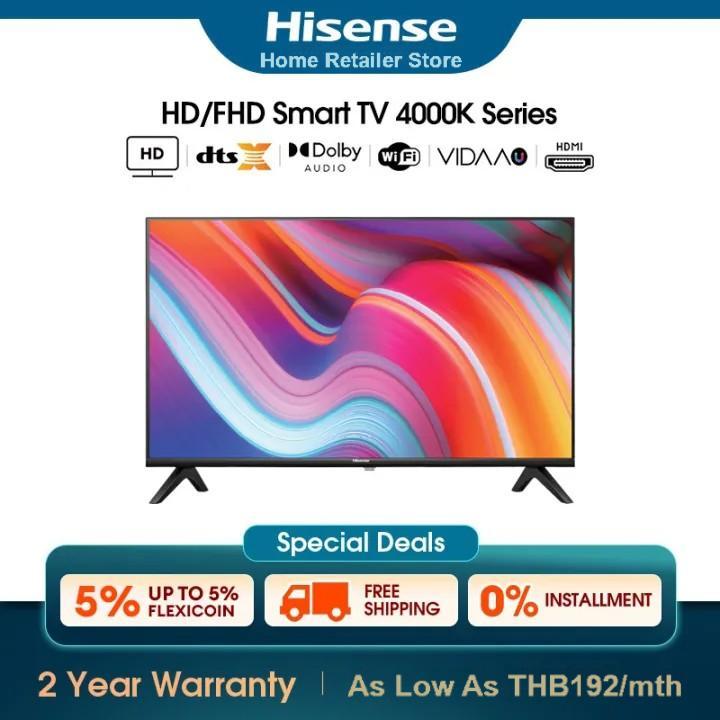 Hisense 40"4K HD / FHD DTS Virtual X Smart TV / Television A4000K