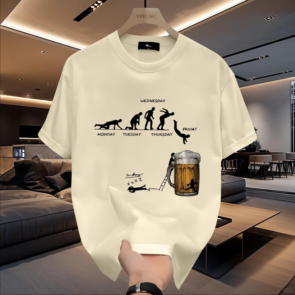 เสื้อยืดพิมพ์ลายลำลอง unisex วัสดุผ้าฝ้ายแท้ คอกลม สไตล์ลำลอง มาใหม่