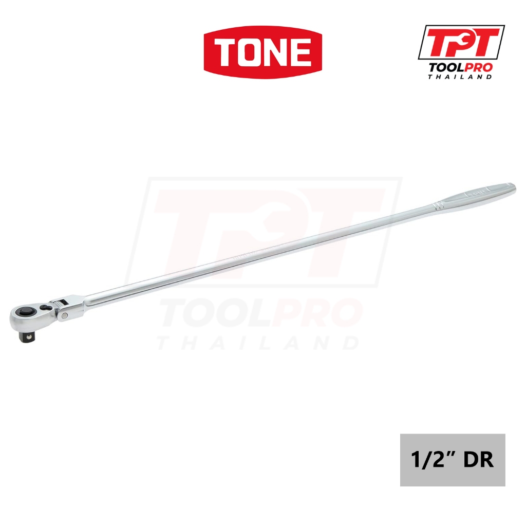 TONE ด้ามขันก๊อกแก๊ก 1/2", 628mm, Flex-Head Extra Long Reversible Ratchet, Quick Release (RH4FHX)