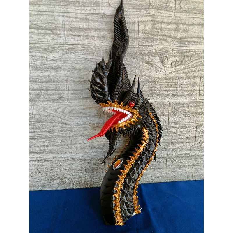 บายศรีพญานาค เศียรพญานาค ขนาดความสูง 50ซม  ลำตัว35ซม หาง 40ซม งานริบบิ้น - รูปที่ 3