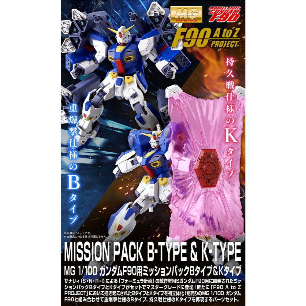 [P-BANDAI] MG 1/100 Mission Pack B-Type & K-Type for Gundam F90