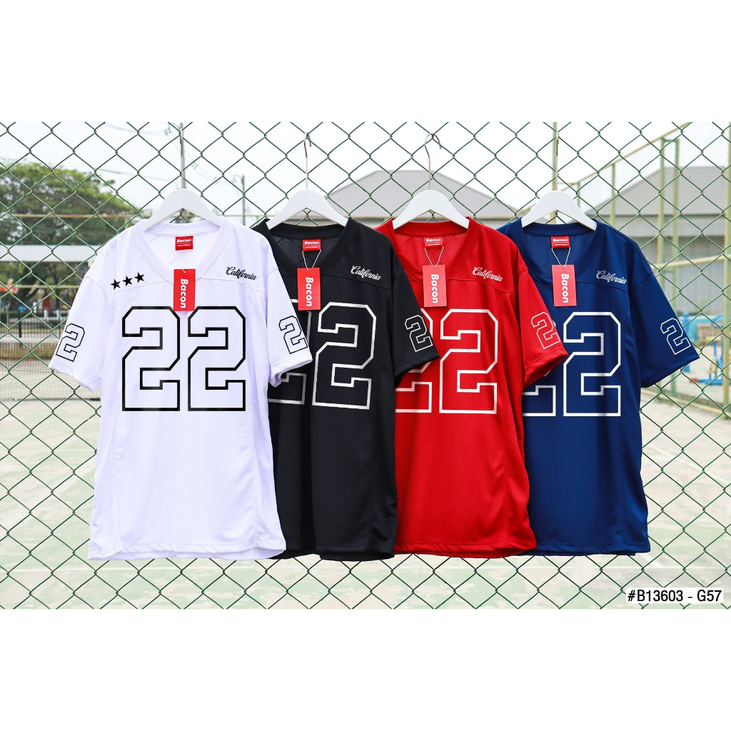 (ส่งจากไทย🇹🇭) เสื้อกีฬา บาสเก็ตบอลOversize | BACON 22