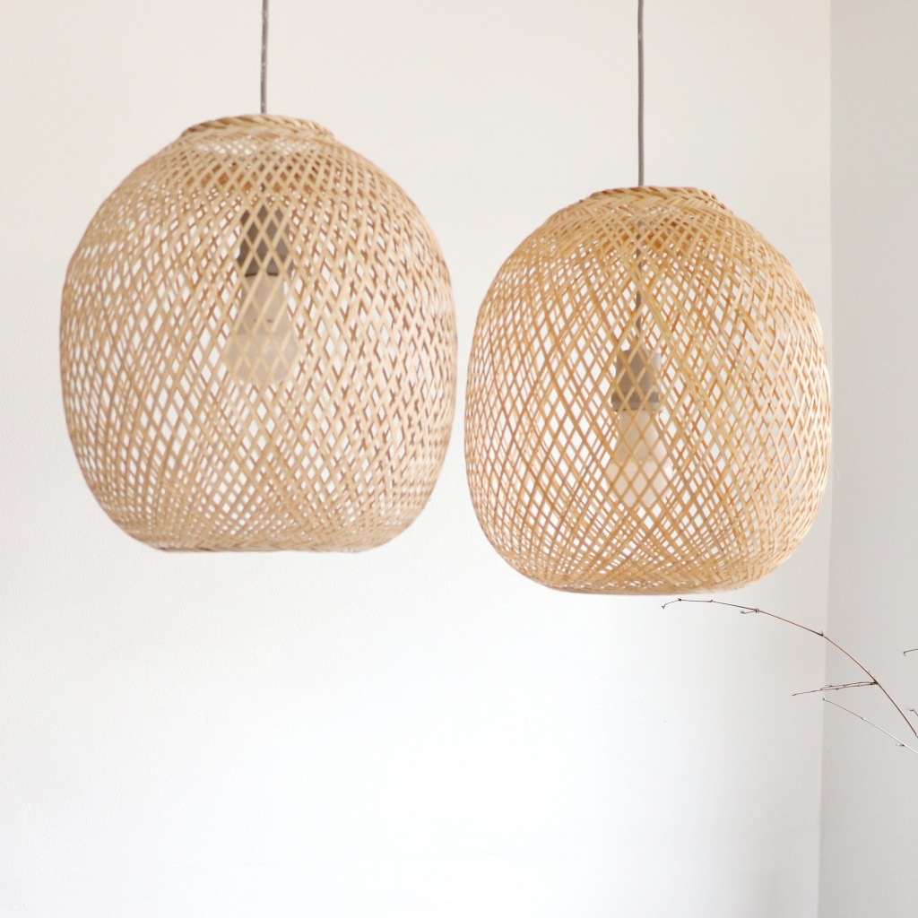 โคมไฟกลมไม้ไผ่สานแฮนด์เมด | Bamboo Pendant Light Shade | ดีไซน์เรียบหรู สัมผัสธรรมชาติ