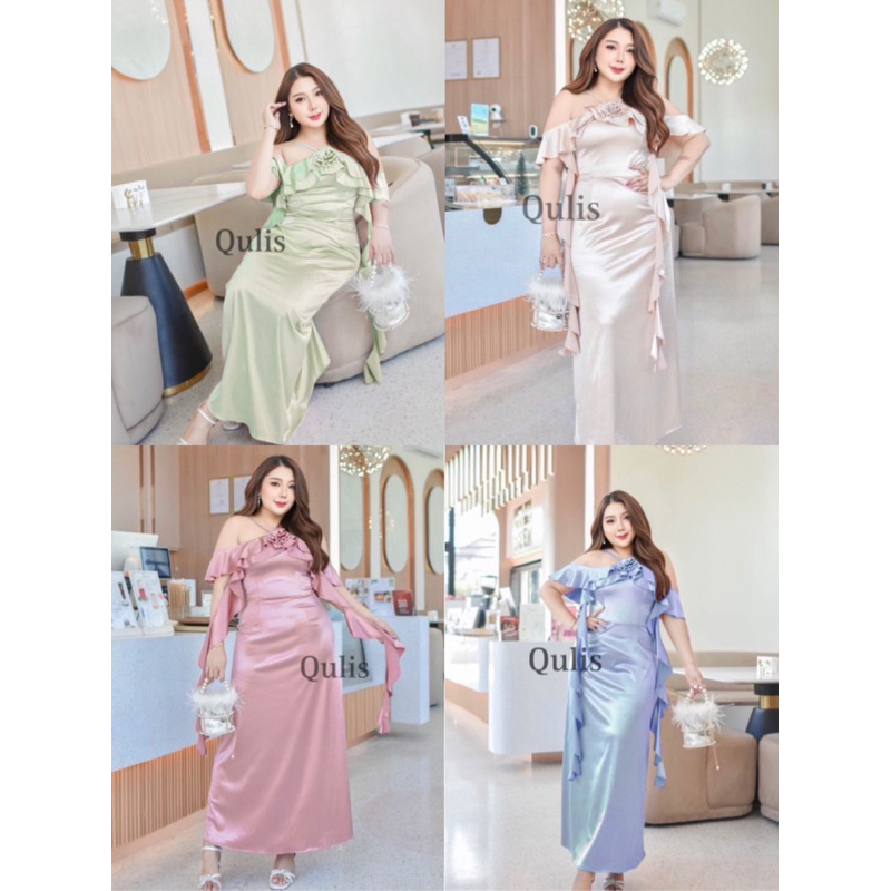 💕ShopBypuy💕เดรสออกงานไซส์ใหญ่ชุดเพื่อนเจ้าสาวสาวอวบ