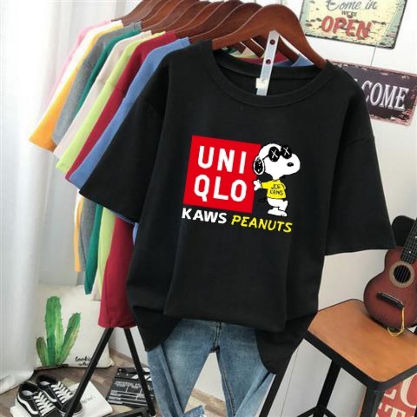 UNIQLO Dry Crew Neck T-Shirt / Printed T-Shirt Men Uniqlo 閨蜜裝 T Shirts Snoopy Round Neck Cotton T Shirt S-5XL