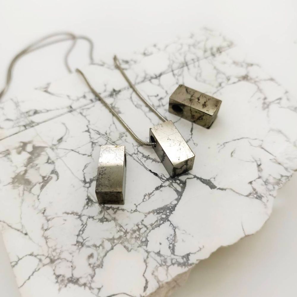 Pyrite ไพไรต์ หินแท้ จี้เงินแท้925 หินเรียกทรัพย์ ชาร์ม สร้อยคอ สร้อยข้อมือ