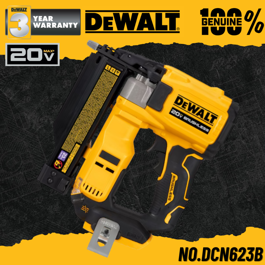 DEWALT เครื่องยิงตะปูไร้สาย ลูกพิน 23GA No.DCN623B 20V (ตัวเปล่า)