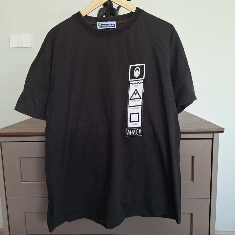เสื้อยืด ลายรถ Michelin mer Montagne champagne ville size XL (AA67)