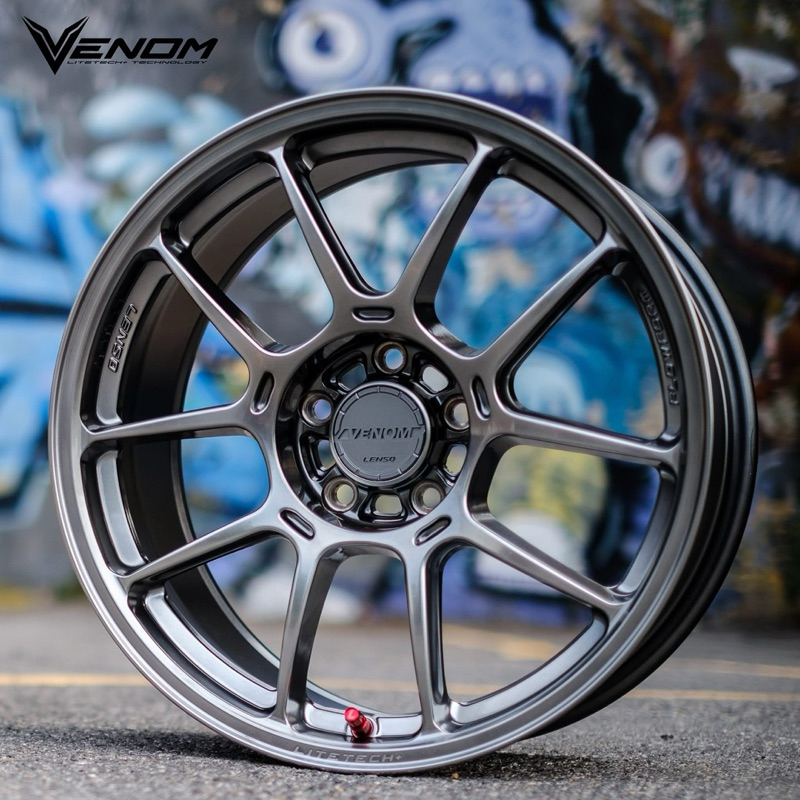 ล้อแม็กซ์ Lenso V1N 15”x7.0 PCD4รู100 ET+35 ( ล้อเบา )สีHyperDrak