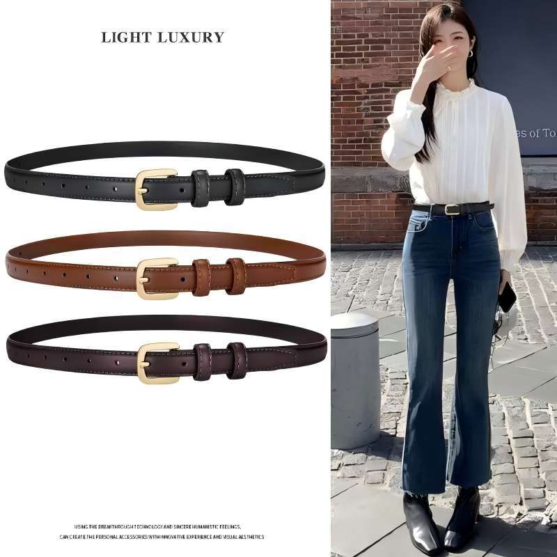 🌸Swift Bra🌸เข็มขัด เข็มขัดหนังนิ่ม เข็มขัดแฟชั่นผู้หญิงเกาหลี เข็มขัดเส้นเล็ก เครื่องประดับสตรี