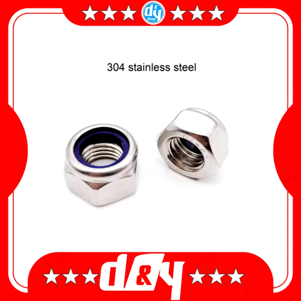 ((10 ชิ้น)) Locknut Stainless Steel 304 M2 ล็อคนัท ขนาด M2 สำหรับ mini 4WD