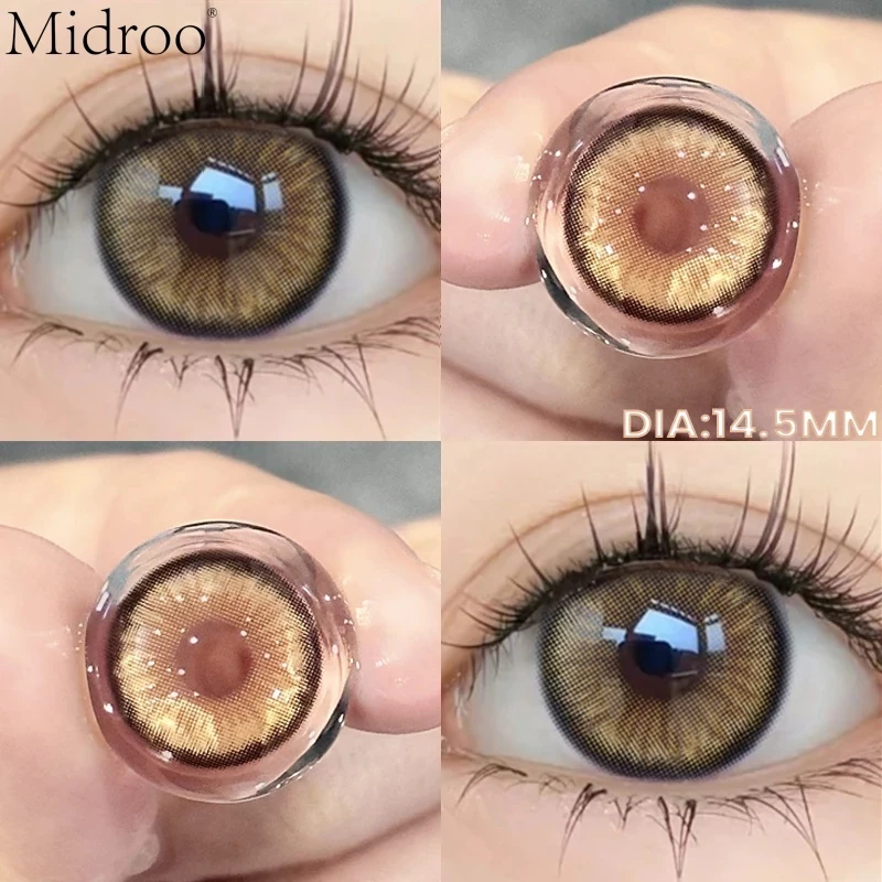 【ของแถมฟรี กล่อง🐱】MIDROO เหมาะกับเมื่อแต่งหน้า เลนส์แฟชั่นเรนเดอร์สีมาก คอนแทคเลนส์สี ขนาดใหญ่ Mirage Lens 14.5mm