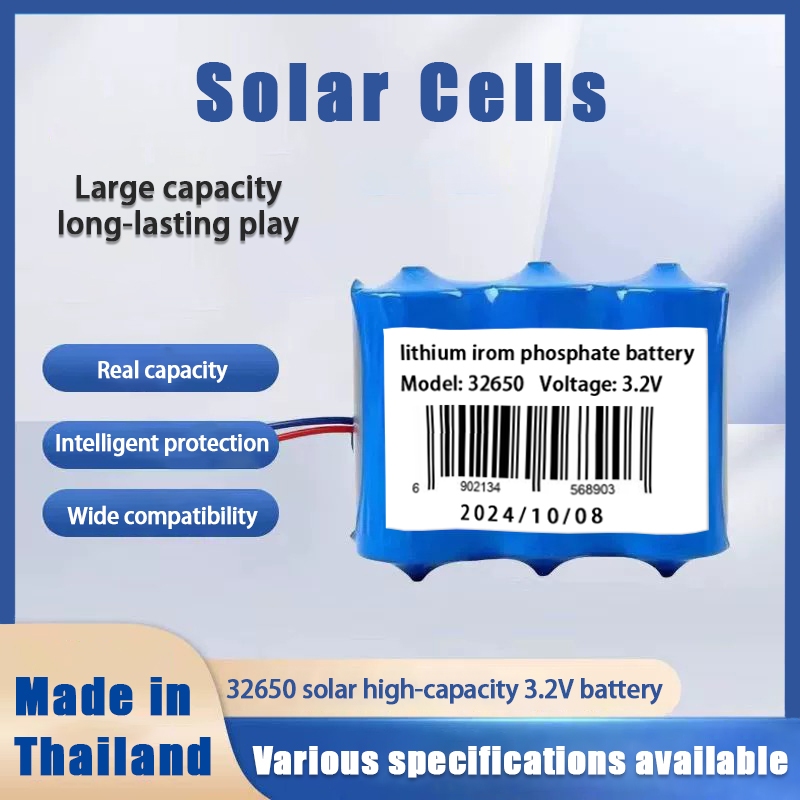 แบตเตอรี่ 32650 LiFePo4 แรงดัน 3.2V ความจุ 6Ah 12Ah 18Ah 24Ah ชาร์จซ้ำง่าย ใช้ในงานไฟกลางแจ้ง