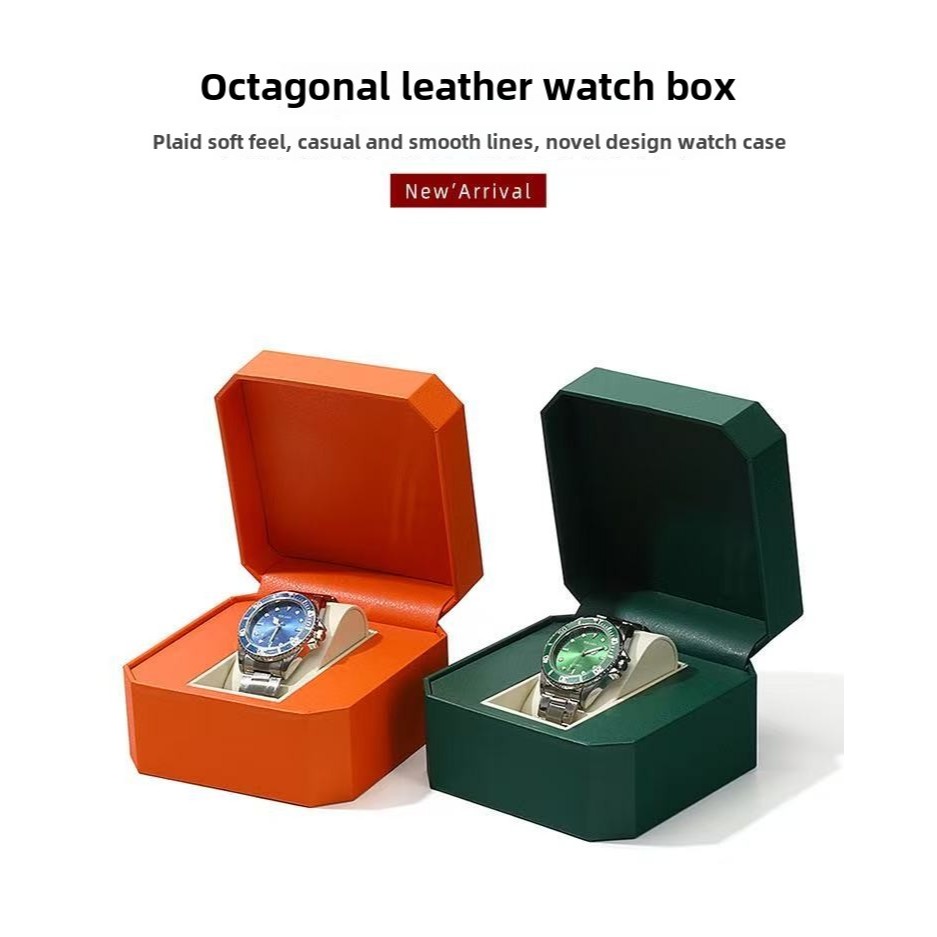 *พร้อมส่ง*กล่องนาฬิกา(หนัง PU แปดเหลี่ยม)กล่องใส่นาฬิกาWatch Boxกล่องเก็บนาฬิกาข้อมือ กล่องใส่เครื่องประดับ