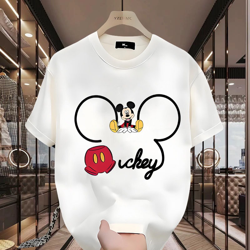 D1062เสื้อยืดแขนสั้นลายมิกกี้เม้าส์  ผ้านุ่มยืดได้ใส่สบายฯ ลายแฟชั่นนานาชาติ ปลีก-ส่ง