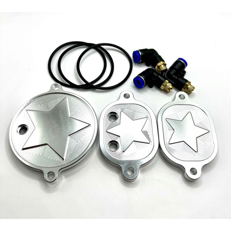 ฝาวาล์วWave125ฝาครอบเเคม​+ฝาปิดวาล์วสำหรับ4วาวล์ พร้อมลูกยางและหัวฟิตติ้งชุดใส่Wave125​บังลม​Wave125​s​หัวเถิกWave125R​