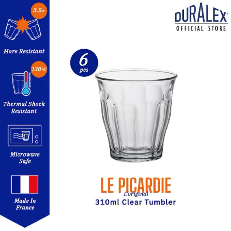 Duralex Picardie แก้วน้ำสั้น,สูง แก้วกาแฟ,ชา เทมเปอร์กลาส (1ใบ)
