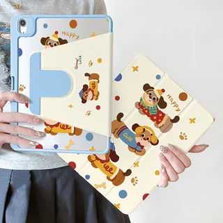 🪐24 ชั่วโมงเคส🪐case iPad Gen11 Air6 11 Air7 ที่ใส่ปากกา แอปเปิล ดัชชุนด์ เคสiPadหมุน 360° Gen9 MINI7