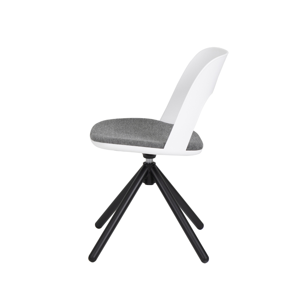 Modernform เก้าอี้อเนกประสงค์ รุ่น VELA เบาะผ้าเทา พนักพิงพลาสติก ขาเหล็กสีดำ - รูปที่ 4