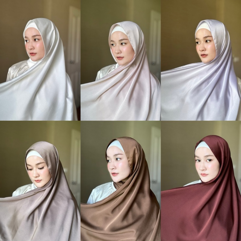 Satin~ Hijabผ้าคลุมบับเบิลซาติน มีให้เลือกถึง 18 สี