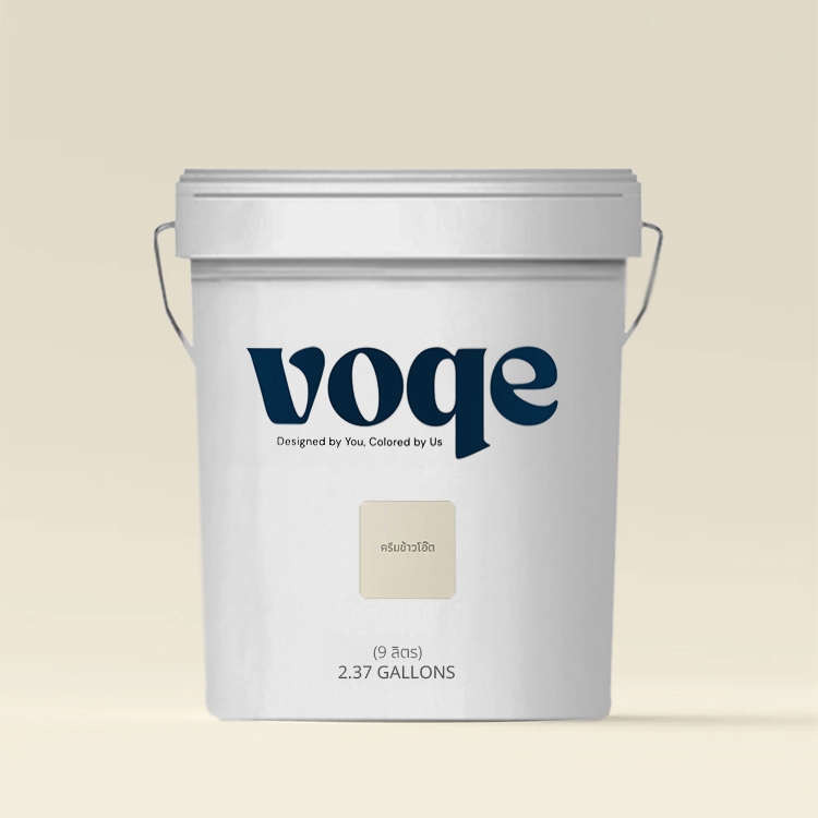 สีน้ำอะครีลิคแท้100% เฉดสี ครีมข้าวโอ๊ต 9 ลิตร สีทาบ้าน ทาอาคารเกรดพรีเมี่ยม เนื้อสีเยอะ