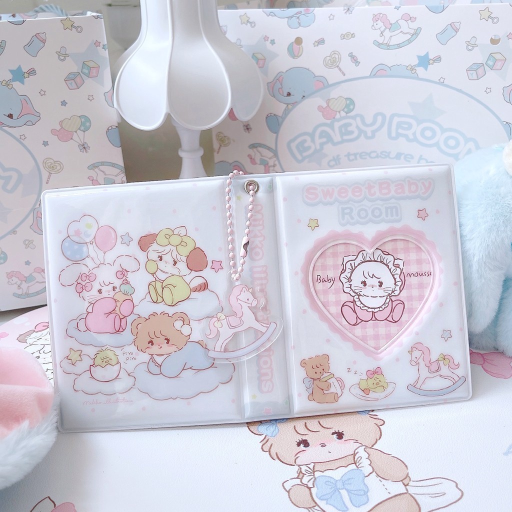 Mikko Mini 3 นิ ้ วอัลบั ้ มภาพ 32 ช ่ องสําหรับ KPOP Star Lomo Card Photocards Collection น ่ ารัก Mini Storage Book