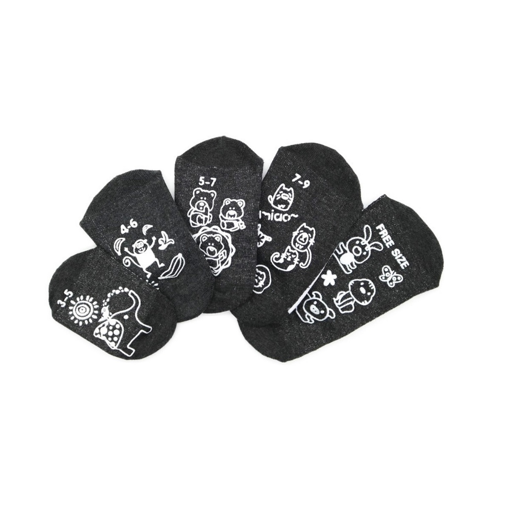 12 คู่ ยกโหล ถุงเท้านักเรียน มียางกันลื่น มี5ไซส์ให้เลือก ถุงเท้าสีขาวพื้นเทา สีน้ำตาล - รูปที่ 3