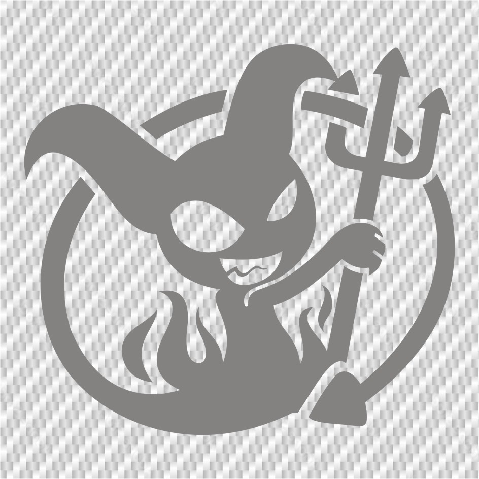 devil สติกเกอร์ติดรถ  พีวีซีกันน้ำ ขนาด 8 x 9 cm ราคา ชิ้นละ 19 บาท มีหลายสีให้เลือก **ไม่ใช่งานพิมพ์** - รูปที่ 6