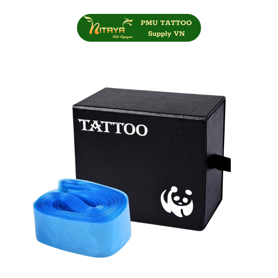 พลาสติกหุ้มสายไฟ​ สีฟ้าสำหรับหุ้มสายTattoo Machine  ปลอกพันสายเครื่องสัก สำหรับป้องกันเปื้อน 100ชิ้น