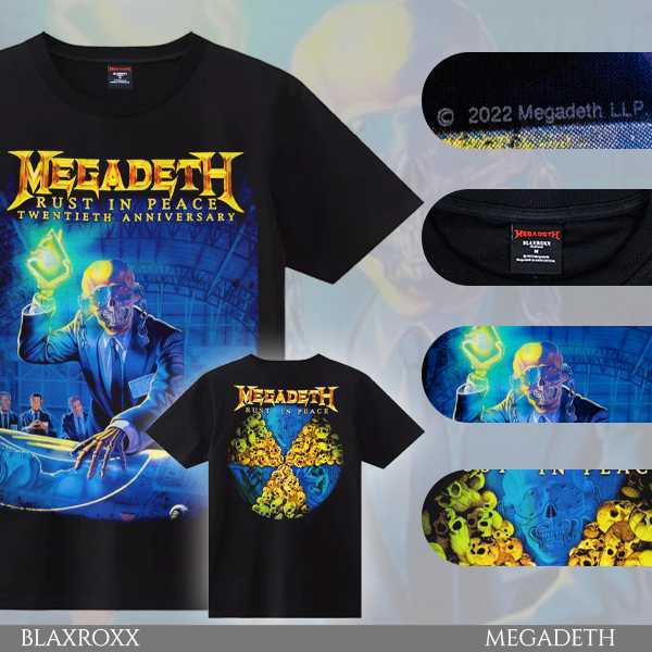 BLAXROXX | Megadeth | [MGD009-1] |เสื้อยืดคอกลม แขนสั้น | สกรีนลายคมชัด ไม่หลุดลอก | Cotton100%
