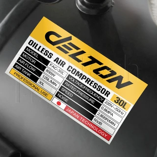 DELTON ปั้มลมออยล์ฟรี 30 ลิตร 850W (ถังเต็ม) OIL FREE ไม่ใช้น้ำมัน เร็ว แรง เสียงเงียบ Air Compressor 30L รุ่น FAC-30L