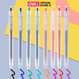(โปรพิเศษ!! ซื้อ 5 แถม 1) ปากกาเจล Deli ปากกาหมึกสี หลากสี 12 สี 0.5mm ปากกาเจล หมึกไหลสม่ำเสมอ