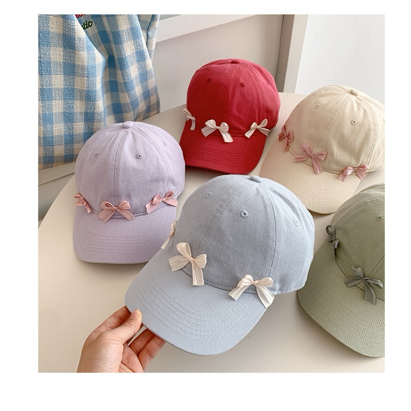 หมวกแก๊ปเบสบอล ตกแต่งโบว์ มี 4 สี