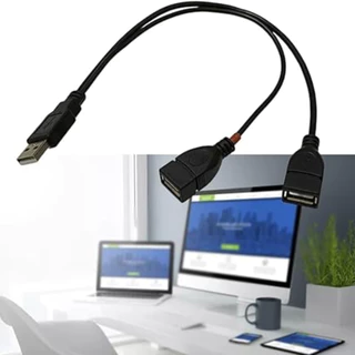 สั่งซื้อเลย! USB 2 0 ชายสอง USB หญิงสายแยก 2 พอร์ต USB Hub Data Cable สําหรับชาร์จและถ่ายโอนข้อมูล