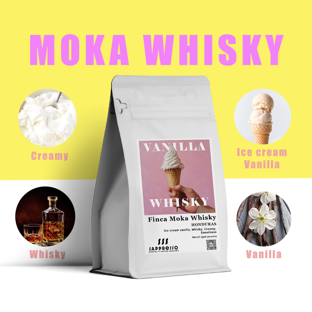 เมล็ดกาแฟคั่วพิเศษ Hondurus - Moka whisky.