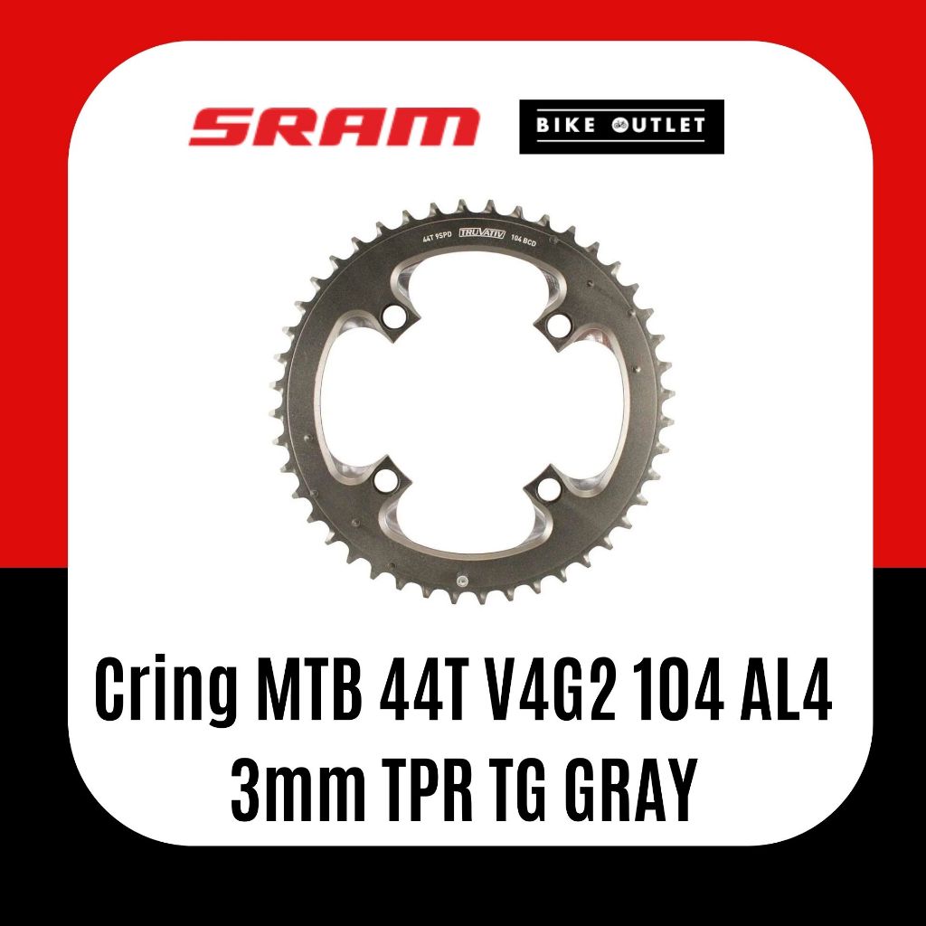 ใบจานจักรยาน TRUVATIV Cring MTB 44T V4G2 104 AL4 3mm TPR TG GRAY