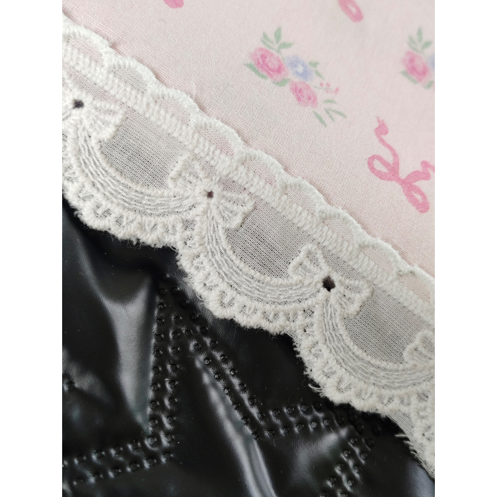 Macraft วัสดุตกแต่ง ผ้าคอตตอน เนื้อนุ่ม ผ้าลายโบว์ กระเป๋า โบว์ ติดกระเป๋า แต่งกระเป๋า หมวก CTA21 โบ