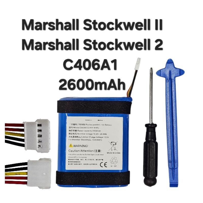 MARSHALL Stockwell 2 Stockwell II 2600mAh 5สาย C406A1 3-cell Bluetooth Battery แบตเตอรี่ แบตลำโพง มี