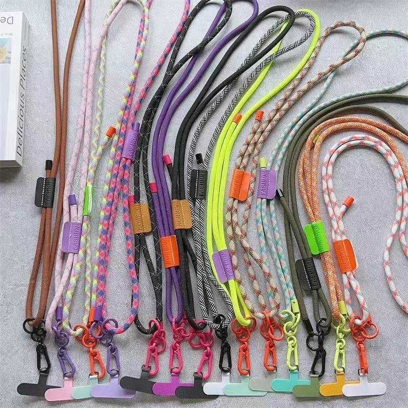 สายคล้องโทรศัพท์มือถือแบบสะพายข้าง สายสะพายไหล่ เชือกยาว คลิปเคสโทรศัพท์มือถือ โซ่กันโทรศัพท์มือถือตก