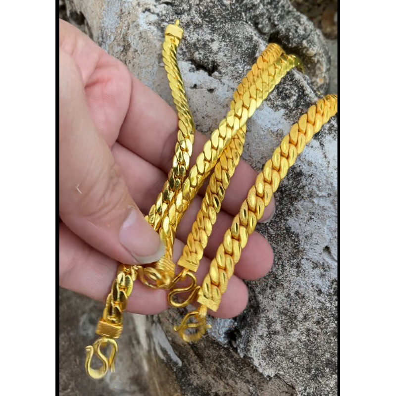 มือบิดนูนเศษทองหุ้มเงา-ทราย1บ.6มิล2บ.8มิลงานตันเส้นไม่ใหญ่ เนื้อทองสวย ฟรีกล่อง ตะขอ