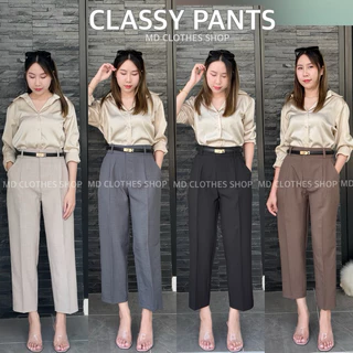 (MD Collection 5)-Classy Pants กางเกงทรงบอย 8 ส่วนพรางสะโพก สูง150-168 ใส่ได้ #MdClothesShop