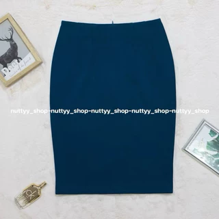 กระโปรงทรงสอบผ้าโรเชฟเรียบผ่าหลังทับเกรย22นิ้ว (S-XL)N