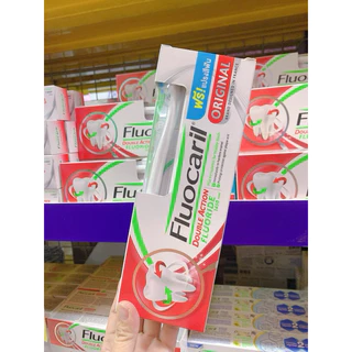 ฟลูโอคารีล ยาสีฟัน สูตรออริจินัล 160ก. แพ็คคู่สุดคุ้ม แถมฟรี! แปรงสีฟัน Fluocaril Original Toothpaste