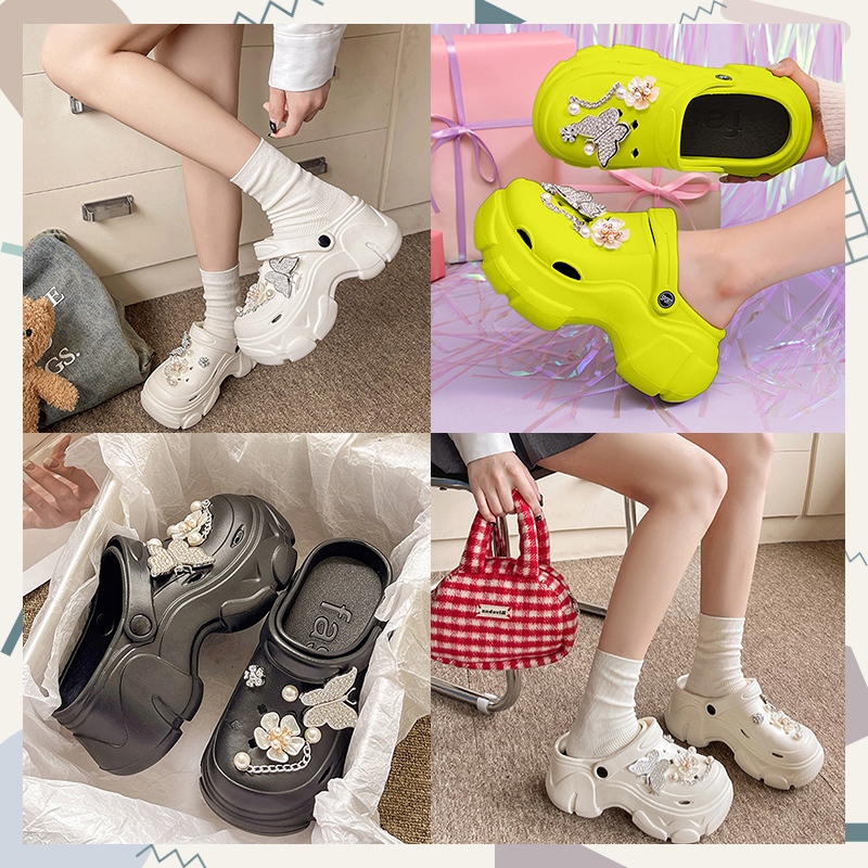 Bbigsize พร้อมส่งจากไทย รองเท้าหัวโตเเฟชั่นผู้หญิง ทรงดี ราคาถูก สูง 1 นิ้ว มีสายรัดส้น พิกัดในตระกร้าด่วนๆเลย กดสั่งได้