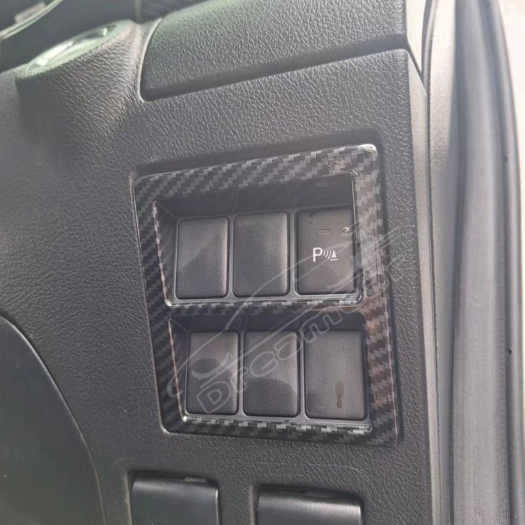 【หางเสือขวา】Toyota Hilux 2016-2025 ฝาครอบสวิตช์หน้าต่างพวงมาลัยคาร์บอนไฟเบอร์อุปกรณ์ตกแต่งตกแต่งภายใน - รูปที่ 4