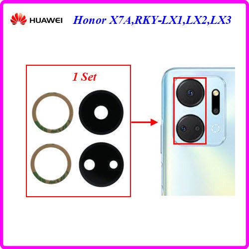 ชุดกระจกเลนส์กล้อง Huawei Honor X7A,RKY-LX1,RKY-LX2,RKY-LX3(1 Set)