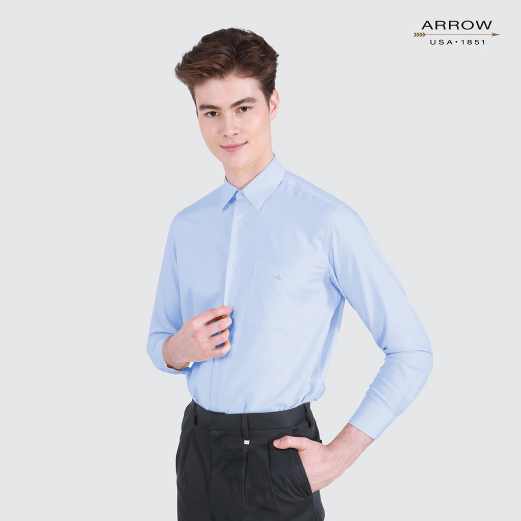 ARROW เสื้อเชิ้ต Non Iron แขนยาว ทรง Comfort Fit สีฟ้า MACC763 BU