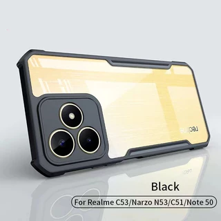 เคส กันกระแทก ขอบดำ For Realme Note60 Note50 Realme C61 C51 C53 C63 Realme 11 11X C55 เคสหลังใส หลังแข็ง ขอบนิ่ม