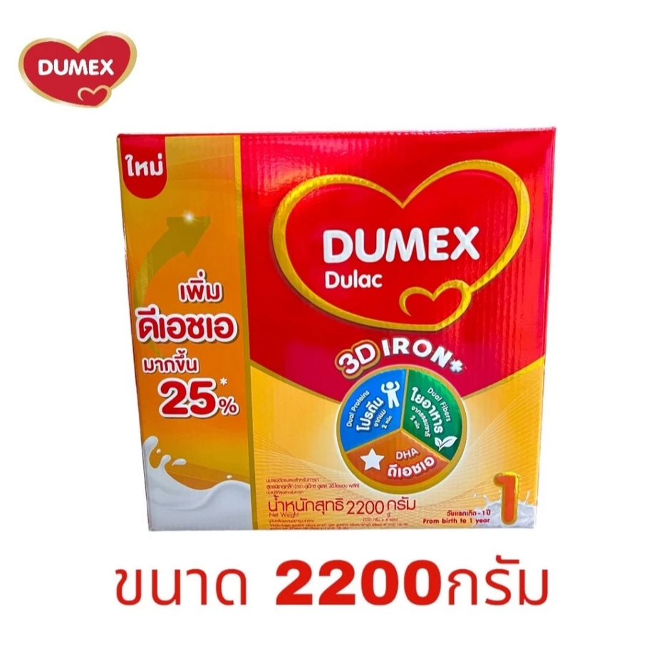 Dumex Dulac ดูแลค สูตร1 ขนาด 2200 กรัม นมผงเด็กแรกเกิด-1ปี DM