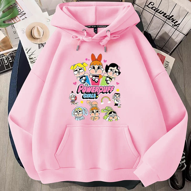 L814 เสื้อฮู้ดแขนยาวลายพาวเวอร์พับเกิล  มี7สีหลายไซส์เลือกได้(S-3XL)